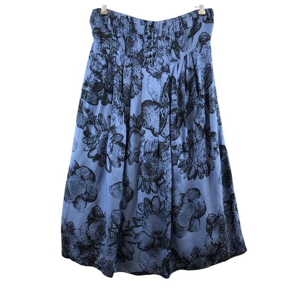 Moulinette Soeurs Dresses & Skirts - Moulinette Soeurs blue floral print strapless dress size 8